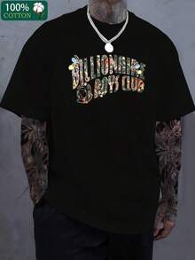 Billionaire Boys Club T-Shirt, Men's Casual Cotton T-Shirt – Soft And Comfortable, Perfect For Everyday Wear And Outdoor Activities – Elevate Your Style With Effortless Fashion - 黑色 - 查看 1