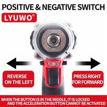 LYUWO Power Tool, Rechargeable Lithium Battery, 420N. M Electric High Torque Wrench, Suitable For Small And Medium-Sized Car Maintenance And Stage Bracket Maintenance. It Can Rotate Clockwise Or Counterclockwise And Can Be Equipped With A Drill Bit. It Is Dual-Use And Has LED Lights. Drill Bits And Accessories Are Given As Gifts