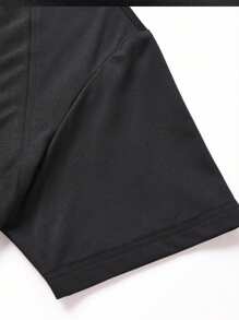 2pcs Classic Grey & Black Short Sleeve T-Shirts, Summer Quick Dry Breathable Soft Comfortable Fabric, Suitable For Casual & Sports Occasions