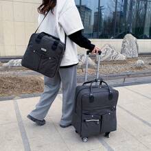2-Piece Multifunctional Travel Bag Set, Foldable Wheeled Luggage Set - Includes Rolling Suitcase And Handbag, Spacious Rolling Luggage Bag With Sturdy Handle And Convenient Handbag, Retractable Handle, 4 Rotating Wheels - Perfect Companion For Outings, Travel, Camping, Adventure
