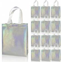 7.8 英寸 X 3.9 英寸 X 9.8 英寸可重复使用礼品袋，带手柄，适合生日、圣诞派对礼物，3/12 件 - 彩色 - 查看 14