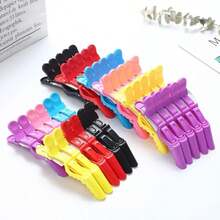 5/10 Pcs Bright And Colorful Plastic Hair Clips, Women's Alligator Clips - Wide Teeth And Double Hinge Design, Salon Quality Styling Segmenting Clips - Suitable For All Hair Styles, Hair Styling Tools, Durable Plastic Clips, Alligator Clips