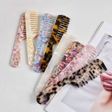 1 Stück Mehrfarbig Breitzahn Haarbürste aus Acetatplastik mit Griff, 18 cm tragbarer Haarstyling-Kamm, geeignet für verschiedene Anwendungen, niedliches Pflege-Werkzeug-Geschenk, Lässig