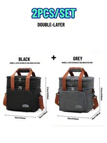Gran bolsa aislada para el almuerzo, bolsa aislada portátil de gran capacidad, caja aislada portátil forrada para el almuerzo de la universidad, bolsa aislada para el almuerzo, esencial de viaje, picnic, al aire libre, escuela, trabajo, camping, oficina para niñas, niños, estudiantes, suministros escolares, artículos esenciales para la universidad, caja de almuerzo de vacaciones, bolsas de verano para comida al aire libre, bolsas de picnic y camping, regreso a la escuela
