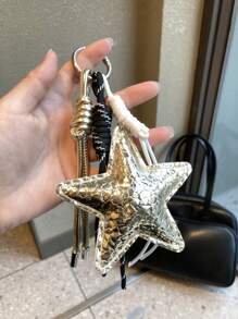 Pendentif Pentagramme doré, accessoire porte-clés Sweet Love, artisanat fait main, cadeau mignon pour les voyages, les vacances, la décoration de sac de mode Y2K, convient aux jeunes garçons, filles, étudiants, Fête des mères, Pâques, accessoires de voiture pour femmes
