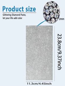 1pc Shiny Crystal Rhinestone Sticker, DIY Decor For Car, Furniture, Cup, Photo Frame, Self-Adhesive Glitter Jewel Sticker, 4.5 X 9.37 Inch/8.96 X 9.37 Inch (White) - White - View 5