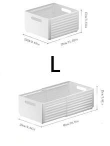 1 pieza Caja de almacenamiento de gabinete extensible, estilo deslizante para estantería, cocina, escritorio, libros, papelería, meriendas, organizador para baño, hogar, estudiante, caja de almacenamiento plegable de gran capacidad para ropa, ropa interior y calcetines