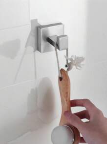 1pc Thickened Square Tube Bathroom Storage Hook, Stainless Steel Towel Ring, Toilet Paper Holder, Bathroom Hanging Rack