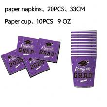 30pcs/Set Party Disposable Paper Napkins, Cups, 6 Colors (20pcs Napkins, 10pcs Cups), Suitable For Theme Parties, Gatherings, Daily Use, Home