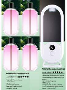 Rechargeable Aromatic Diffuser 5 Modes Essential Oil Diffuser Machine Homemade Air Freshener Diffuser For Home Car Room Fragrance Wall-Mounted Oil Aromatherapy Machine Air Purifying Automatic Diffuser Toilet Deodorization Fragrance Humidifier Colorful Night