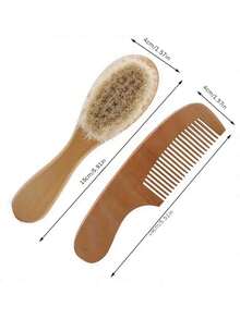 Baby Bath Soft Brush & Small Wooden Comb Set For Infant Hair Cleaning,Bathroom Cleaning Tools, Suitable For All Hair Types, Portable Dry Hair Care Tool Kit