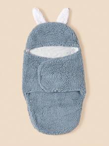 1pc Unisex Baby Double-Layer Sherpa Swaddle Blanket - Multicolor - View 10