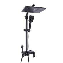 HaroldDol Duschsystem mit Thermostat, Regendusche mit Armatur, Duschset, Mischbatterie Dusche, Intelligente Thermostat Duscharmatur Komplettset Schwarz Regendusche Duschset Wandmontage - Schwarz - Übersicht 5