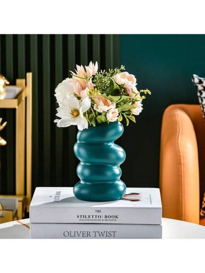 New Plastic Spiral Vase, Nordic Creative Flower Arrangement, Container Ornaments, Dry Wet Imitation Glaze, Melamine Pot Home Room Glass Vase view 7