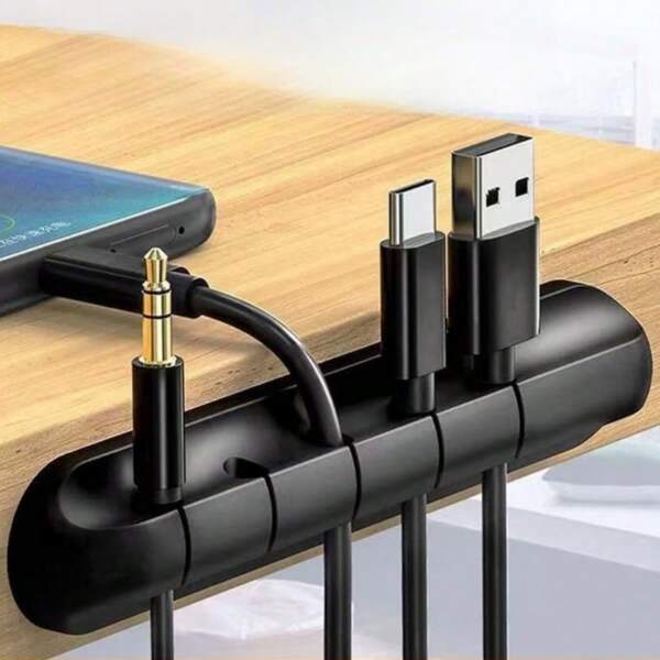 3 Peças Organizador de Cabo de Silicone com Vários Slots, Organizador de Cabo Autoadesivo para Energia, Mouse, Fone de Ouvido e Carregamento de Celular - Ideal para Escritório, Casa, Carro, Dispositivo de Enrolamento, Suporte de Fio para Criado-Mudo, Acessório