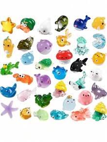 5/10/20PCS Mini Marine Resin Animal Miniature Marine Animal Statues Marine Microplastic Animal Aquarium Decorations DIY Fish Tank Potted Plants Miniature, Marine Animal Toys, Microplastic Animals, Miniature Resin Animals, Stress Relieving Toys, Miniature Models, Mini Toys, Small Animals