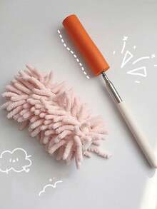 Plumero telescópico de chenilla, adecuado para escritorios, computadoras, automóviles, gabinetes, etc. La fuerte adsorción estática puede absorber partículas finas, polvo, cabello y es conveniente para limpiar el polvo de las ranuras.