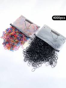 2000/4000 cái/bộ Dây buộc tóc nhiều màu dùng một lần cho bé gái - Nhiều màu - Xem 13