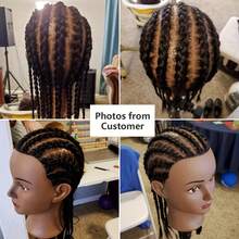 Mannequin Head 18" 100% Real Hair Hairdresser Cosmetology Mannequin Manikin Training Head Hair And Free Clamp Holder - Black - View 6