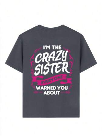 Tween Girls' Casual Funny Print Round Neck Short Sleeve T-Shirt, Summer Top