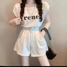 CONJUNTO DE SHORT Y PLAYERA PARA DAMA - Blanco - Ver 4