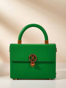 1 件高品质经典盒装设计女士单肩包，多功能可锁顶部手柄斜挎包，礼盒包装，优雅奢华时尚盒装包，适合时尚女性，生日、情人节、母亲节礼物的理想之选