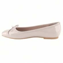 BELOVELY [PIANO-5] Women Ballet Flats Shoes Square Toe Bowknot Slip On Mary Jane Coquette Aesthetic - 米色 - 查看 6