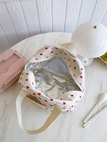 便携式午餐包、保温午餐盒、便当包、晚餐保温包、加厚可爱午餐水果包（学生适用）、粉色豹纹印花包、学习用品 - 彩色 - 查看 3