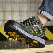 GUYISA 6kV Insulated Safety Shoes For Men, Anti-Puncture, Anti-Smash, Toe Cap, Patchwork Design, Soft, Green, Work/Hiking Functional Shoes - Green - View 5