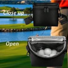 Golf Club And Golf Ball Cleaning Bag, Waterproof Exterior Golf Club Cleaning Bag, Club Face Golf Cleaner With Coarse Fabric Liner,Detachable Clip,Golf Accessory Cleaning Kits,Cleans Club Grooves - Black - View 2