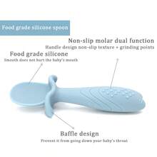 Silicone Baby Spoons, Slotted Spoons, Porridge Spoons - Toddler Silicone Feeding Utensils, Learning Eating Training Silicone Licking Spoon - Multicolor - View 5