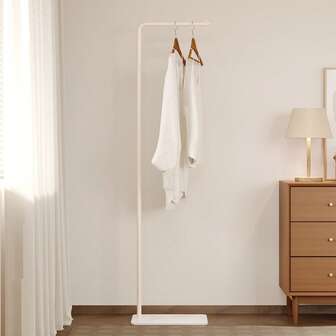 米色落地式卧室衣架，轻巧奢华简约独立式客厅挂衣架和配饰架