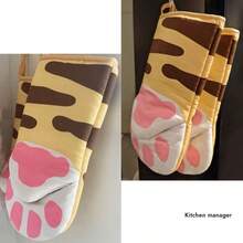 Microwave Long Gloves Cute Cat Paws Oven Insulation Gloves Heat Resistant Non-Slip Single Glove Kitchen Baking Supplies, Holiday& Party Kitchen Utensils And Equipment, Home And Kitchen Must-Haves Friendly For Organization - Multicolor - View 8