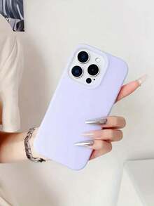 1pc Jelly Phone Case Compatible With Apple IPhone 16, Dopamine Jelly Design IPhone 15 Liquid Silicone 14 Lens Protection Anti-Fall Soft Phone Case Compatible With IPhone 13 & 12 Waterproof Shockproof Scratch Resistant - Purple - View 4
