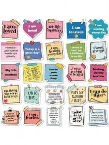50pcs Inspirational Quote Stickers - Waterproof, Matte Finish For Laptops, Guitars & Journals - Multicolor - View 7