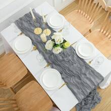 1 Stück beigefarbener Käsetuch-Tischläufer, Boho-Chiffon-Tischdecke aus Käsetuch, transparenter Tischaufsatz im Landhausstil, geeignet für Hochzeitsbraut, Babyparty, Geburtstags- oder Feiertagsparty, Kuchentischdekoration, romantische Abendessen-Tischdekorationsbanner