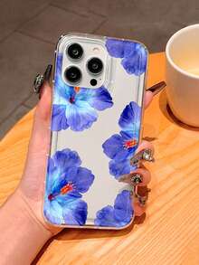 Custodia trasparente con stampa di fiori di ibisco blu compatibile con iPhone 16/11/12/13/14/15/15pro/15 Plus/15 Promax/7plus/8plus/X/Xs Max/Xr/11pro/12pro/13pro/14pro/12mini/13mini/11promax/12promax/13promax/14promax/14plus/6/6s/6plus/7/8/16Pro/16plus/16promax/Se e compatibile con Samsung Galaxy/A54/A14/A12/A13/A15/A32/A33/A24/A52S/S20/S21/S22/S23/S24/S23Plus/S24ultra, versione internazionale, non la versione domestica - Multicolore - Visualizzare 3