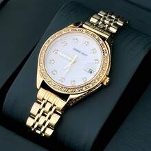 DAYAND NIGHT 2025 年新款时尚品牌女士钢带手表，小巧优雅的女士商务石英表，配有闪亮的钻石装饰，适合派对、宴会或日常佩戴，是情人节、周年纪念日或生日的完美礼物