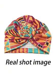 1 件儿童癌症头饰非洲结预绑头巾柔软弹力头巾，适合男孩女孩，随机产品标签