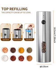 CLITON Rechargeable Electric Salt & Pepper Grinder Set With Auto LED Light - One-Handed Operation, Dual Charging Base & Adjustable Coarseness - Premium Automatic Spice Grinders (1PC 2pcs 2 Packs) - Nhiều màu - Xem 2