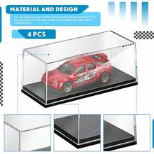 1/2/4/6 pièces Armoire d'affichage de voiture modèle transparente 12 x 5,8 x 4,5 pouces, convient pour les véhicules à l'échelle 1/64, armoire d'affichage en acrylique, décorations de stockage, parfaitement adapté pour protéger et stocker les modèles de voiture, les figurines d'action et les décorations, les modèles de voitures de sport et les jouets de collection, les étagères d'affichage de voitures de décoration, conception d'affichage de fenêtre transparente, décoration d'intérieur et affichage de collection