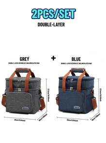 Gran bolsa aislada para el almuerzo, bolsa aislada portátil de gran capacidad, caja aislada portátil forrada para el almuerzo de la universidad, bolsa aislada para el almuerzo, esencial de viaje, picnic, al aire libre, escuela, trabajo, camping, oficina para niñas, niños, estudiantes, suministros escolares, artículos esenciales para la universidad, caja de almuerzo de vacaciones, bolsas de verano para comida al aire libre, bolsas de picnic y camping, regreso a la escuela