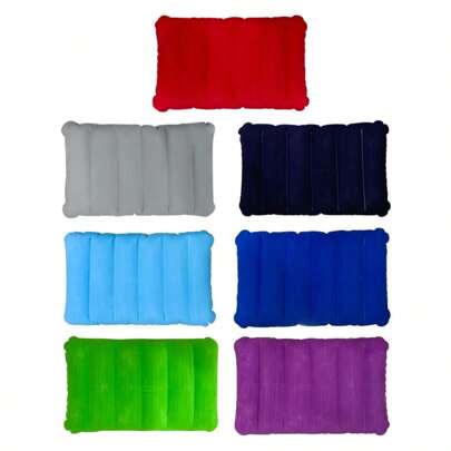 1 pezzo Cuscino quadrato gonfiabile in PVC, portatile, da esterni, da viaggio, da auto, di supporto per il collo, pieghevole, a due lati