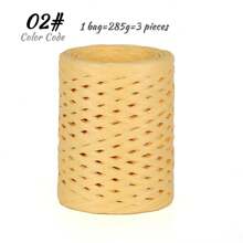 285g Raffia Yarn, Handmade DIY Knitting Bamboo Fiber Paper Yarn, Colored Bundling Ropes For Gift Box, Used For Making Summer Sun Hats, Slippers, Storage Baskets, Bags, Hanging Decorations And More. 1 Bag = 285g = 3 Pieces