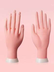 Right Hand Flexible Fingers Nail Art Practice Model, Fake Hand Display Model For Nail Art Creation, Left Hand Nail Art Tool - Multicolor - View 1