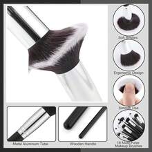 Travel Makeup Brush Set - Face Kit, Eye Sponges | 47 Piece Cosmetic Blender Collection With Powder Puff, Foundation Tool, Beauty Applicator For Girls Women Travel-Friendly Case Makeup Essentlals - Makeup Tool Set*47 Pieces Black Printed Toiletry Bag - View 7