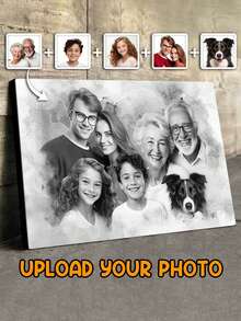 Catygift 定制水彩画,融入您的照片,个性化画布装裱,精致墙面装饰,家庭合影照片定制,送给她的理想礼物,适合茶室、情人节、母亲节、生日、父亲节、毕业典礼、婚礼、乔迁之喜、客厅家居装饰等场合。 - As Shown - 查看 12