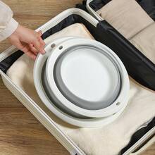 1pc Foldable Silicone Basin, Portable Collapsible Washbasin For Face Washing, Vegetable Washing, Foot Soaking, Multi-Purpose, Suitable For Dorm