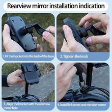 1pc 360° Rotatable Bicycle Phone Holder, Adjustable Handlebar Mount Bracket Fit For Motorcycle, Scooter, ABS Material, Secure Grip For Riding, Stylish Bicycle Design, Flexible Installation - Multicolor - View 7