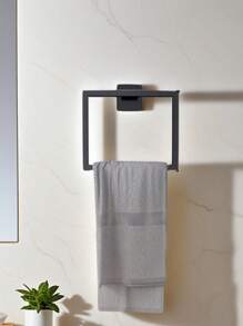 1pc Thickened Square Tube Bathroom Storage Hook, Stainless Steel Towel Ring, Toilet Paper Holder, Bathroom Hanging Rack